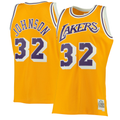 Ldoa LA.Lakers #32 Magic Johnson Mitchell & Ness Gold 1984-1985 Hardwood Classics Swingman Jerseys