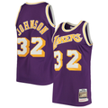 Ldoa LA.Lakers #32 Magic Johnson Mitchell & Ness Purple 1984-1985 Hardwood Classics Authentic Jerseys