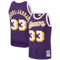 Ldoa LA.Lakers #33 Kareem Abdul-Jabbar Mitchell & Ness Purple Hardwood Classics Swingman Jerseys