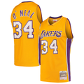 Ldoa LA.Lakers #34 Shaquille O'Neal Mitchell & Ness Gold Hardwood Classics Swingman Jerseys