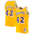 Ldoa LA.Lakers #42 James Worthy Mitchell & Ness Gold 1984-1985 Hardwood Classics Swingman Stitched Jerseys