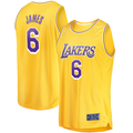 Ldoa LA.Lakers #6 LeBron James Gold 2021-2022 Fast Break Replica Stitched Jerseys - Icon Edition
