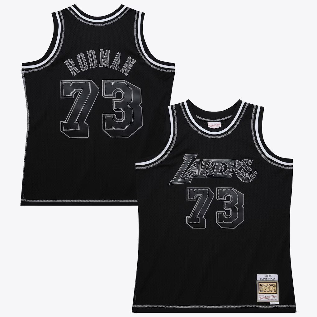 Ldoa LA.Lakers #73 Dennis RodmanBlack Mitchell & Ness 1998 Contrast 2K Swingman Stitched Jerseys