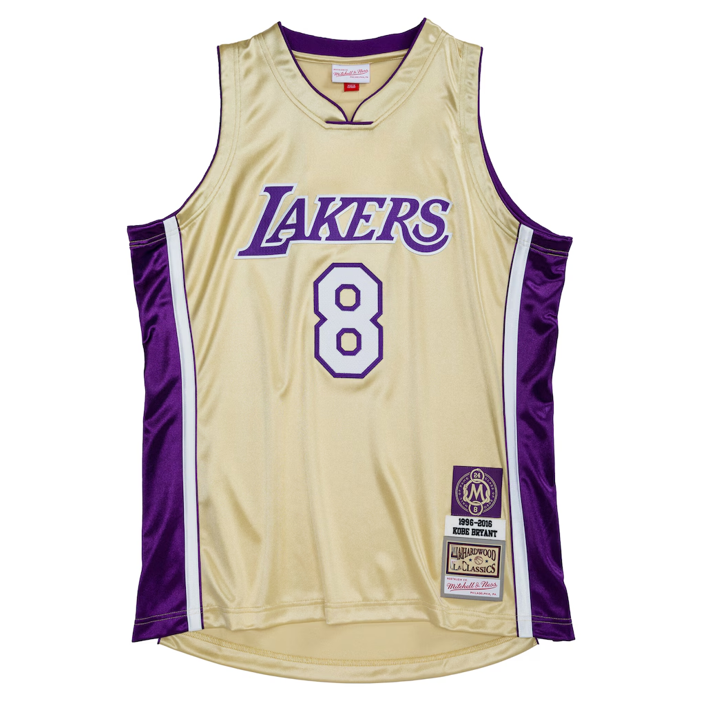 Ldoa LA.Lakers #8 Kobe Bryant Mitchell & Ness Gold Hall of Fame Class of 2020 #8 Authentic Stitched Jerseys