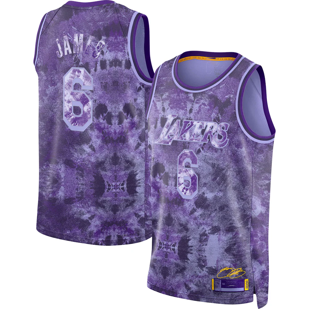 Ldoa LA.Lakers #8 LeBron James Purple Select Series Swingman Stitched Jerseys