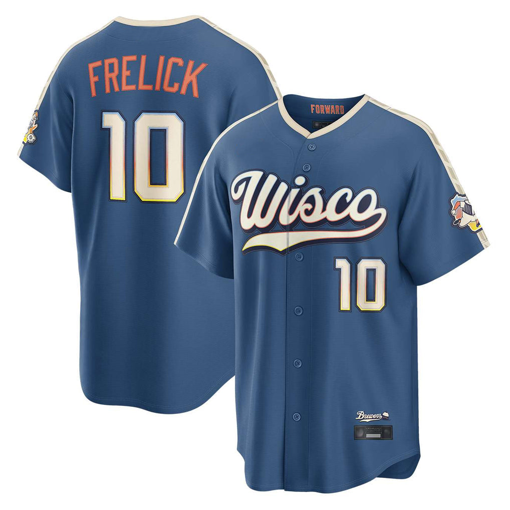 Ldoa M.Brewers #10 Sal Frelick Player Blue 2026 City Connect Home Game Stitched Jerseys