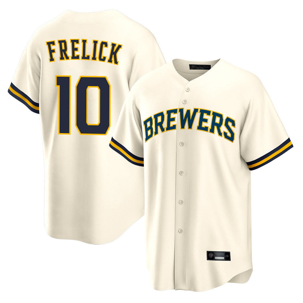 Ldoa M.Brewers #10 Sal Frelick Player Cream Home Game Stitched Jerseys