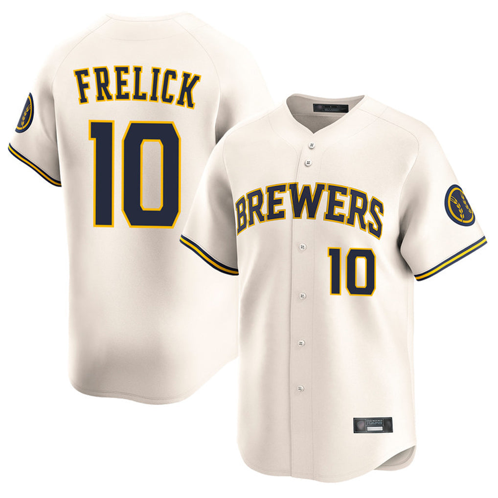 Ldoa M.Brewers #10 Sal Frelick Player Cream Home Limited Game Stitched Jerseys