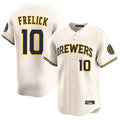 Ldoa M.Brewers #10 Sal Frelick Player Cream Home Limited Game Stitched Jerseys
