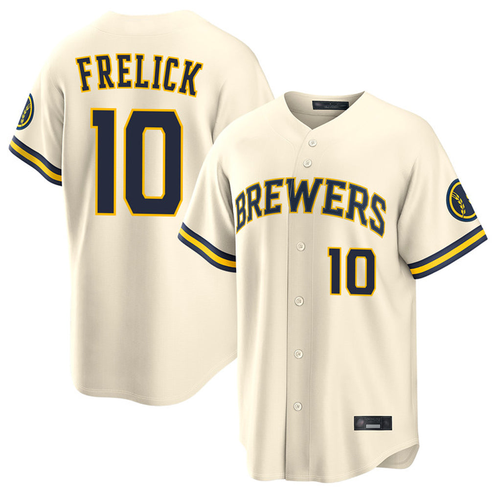 Ldoa M.Brewers #10 Sal Frelick Player Cream Home Limited Stitched Jerseys