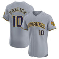 Ldoa M.Brewers #10 Sal Frelick Player Gray Home Limited Elite Stitched Jerseys
