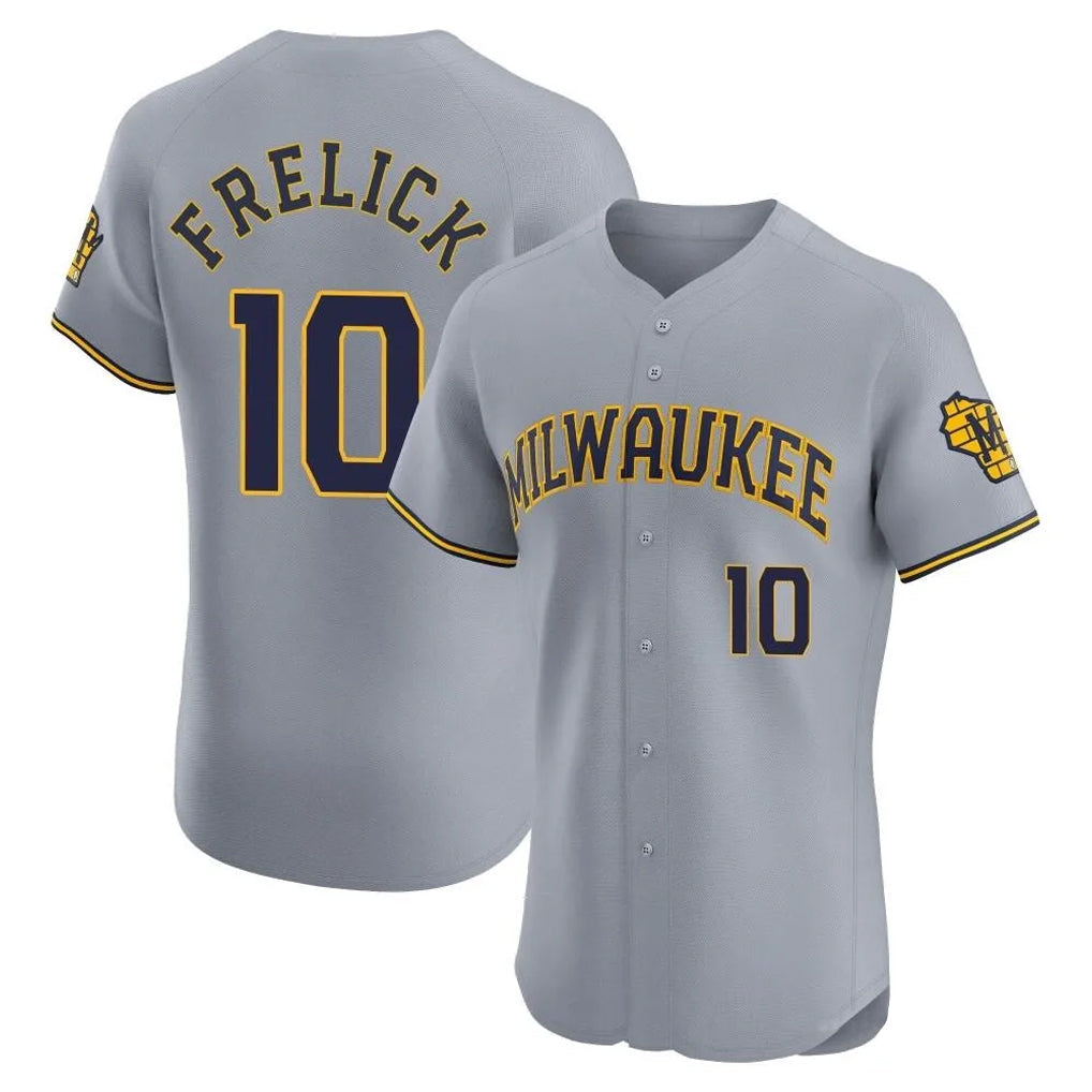 Ldoa M.Brewers #10 Sal Frelick Player Gray Home Limited Elite Stitched Jerseys