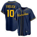 Ldoa M.Brewers #10 Sal Frelick Player Navy Home Game Stitched Jerseys