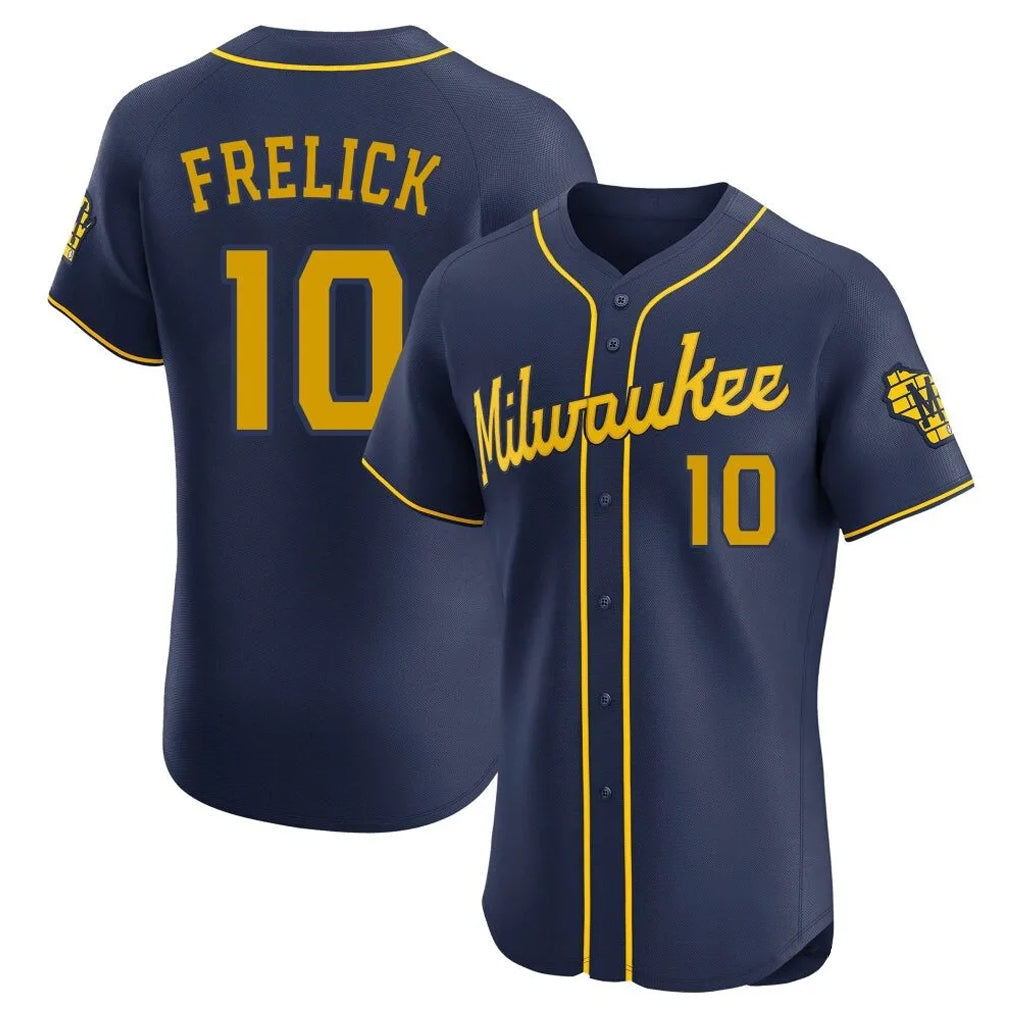 Ldoa M.Brewers #10 Sal Frelick Player Navy Home Limited Elite Stitched Jerseys