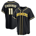 Ldoa M.Brewers M.Brewers #11 Jackson Chourio Player Black Fashion Out Home Game Stitched Jerseys Player Black Fashion Out Home Game Stitched Jerseys