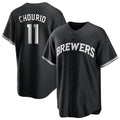 Ldoa M.Brewers #11 Jackson Chourio Player Black Game Home Stitched Jerseys