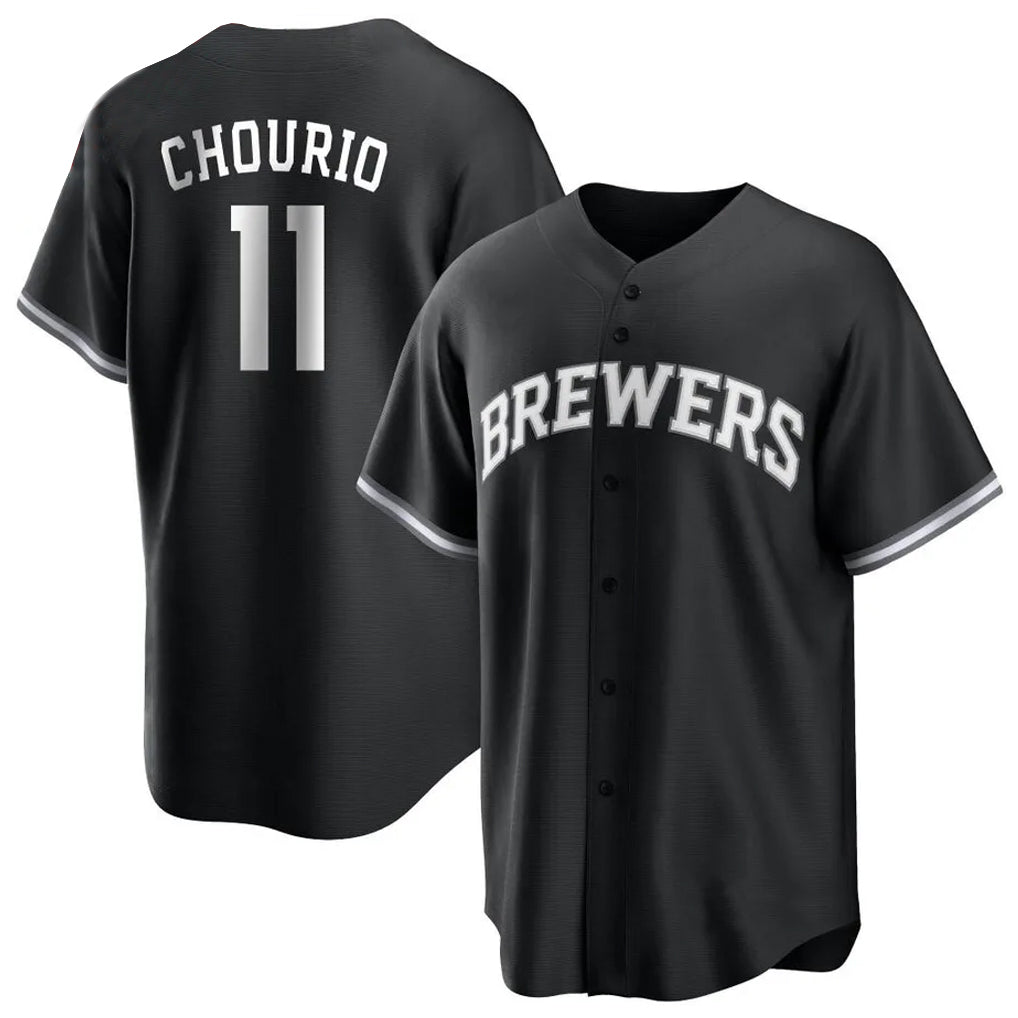Ldoa M.Brewers #11 Jackson Chourio Player Black Game Home Stitched Jerseys
