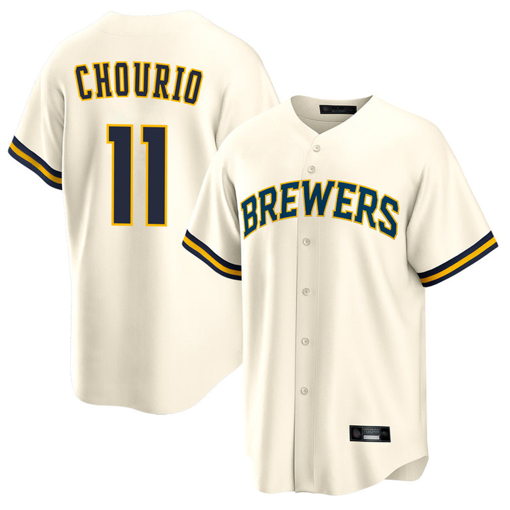 Ldoa M.Brewers #11 Jackson Chourio Player Cream Home Game Stitched Jerseys
