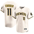 Ldoa M.Brewers #11 Jackson Chourio Player Cream Home Limited Game Stitched Jerseys