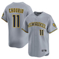 Ldoa M.Brewers #11 Jackson Chourio Player Gray Home Limited Stitched Jerseys
