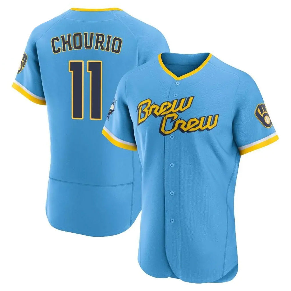Ldoa M.Brewers #11 Jackson Chourio Player Light Blue City Connect Home Limited Elite Stitched Jerseys