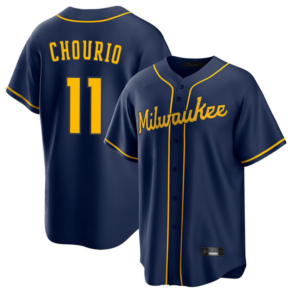 Ldoa M.Brewers #11 Jackson Chourio Player Navy Home Game Stitched Jerseys