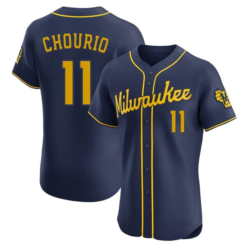 Ldoa M.Brewers #11 Jackson Chourio Player Navy Home Limited Elite Stitched Jerseys