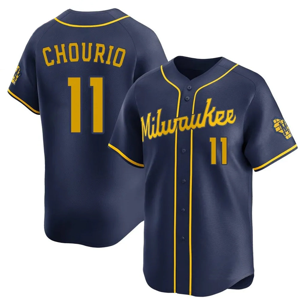 Ldoa M.Brewers #11 Jackson Chourio Player Navy Home Limited Stitched Jerseys