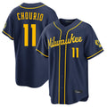Ldoa M.Brewers #11 Jackson Chourio Player Navy Home Stadium Game Stitched Jerseys