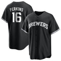 Ldoa M.Brewers #16 Blake Perkins Player Black Game Home Stitched Jerseys