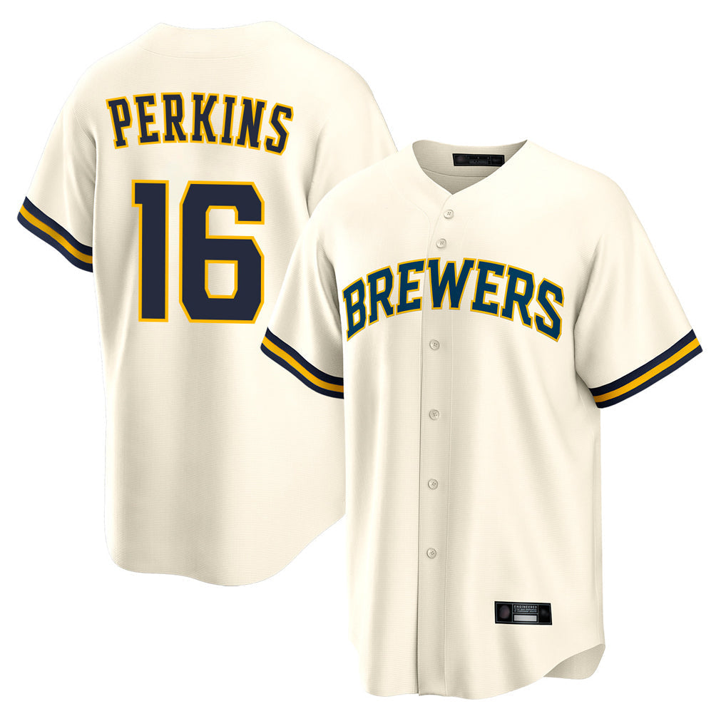 Ldoa M.Brewers #16 Blake Perkins Player Cream Home Game Stitched Jerseys