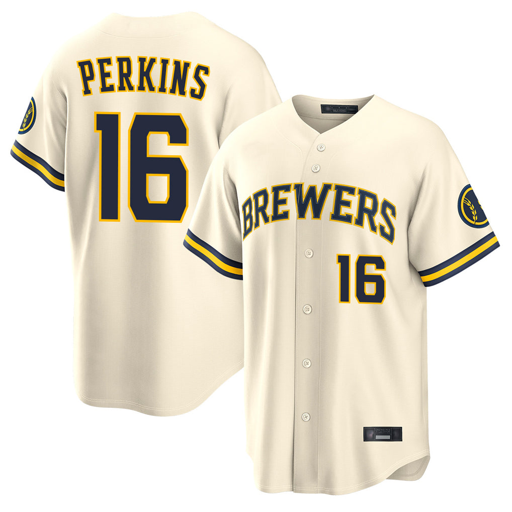 Ldoa M.Brewers #16 Blake Perkins Player Cream Home Limited Stitched Jerseys