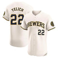 Ldoa M.Brewers #22 Christian Yelich Player Cream Home Limited Elite Stitched Jerseys