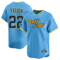 Ldoa M.Brewers #22 Christian Yelich Player Light Blue City Connect Home Limited Stitched Jerseys