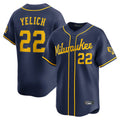 Ldoa M.Brewers #22 Christian Yelich Player Navy Home Limited Stitched Jerseys