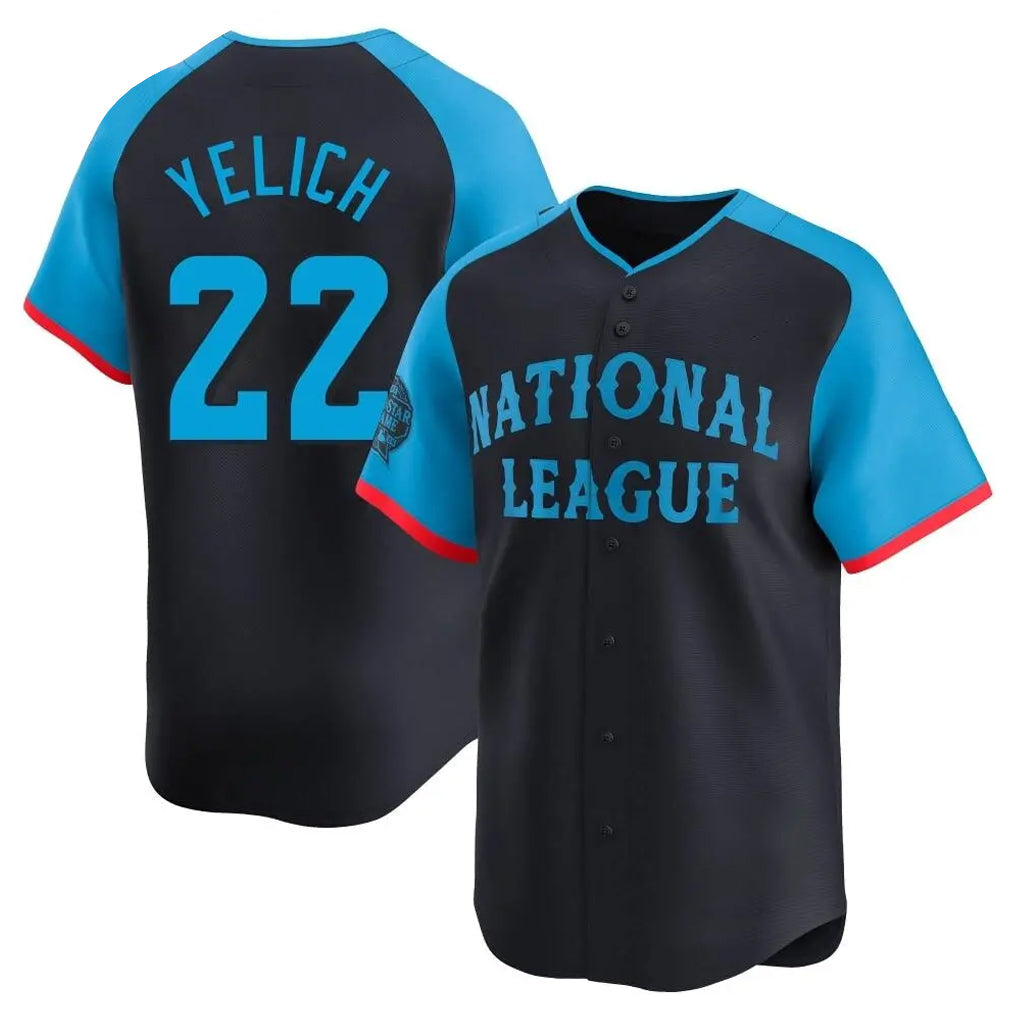 Ldoa M.Brewers #22 Christian Yelich Player Navy Limited National League All-Star Home Game Stitched Jerseys