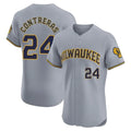 Ldoa M.Brewers #24 William Contreras Player Gray Home Limited Elite Stitched Jerseys
