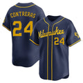 Ldoa M.Brewers #24 William Contreras Player Navy Home Limited Stitched Jerseys