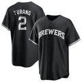 Ldoa M.Brewers #2 Brice Turang Player Black Game Home Stitched Jerseys