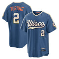 Ldoa M.Brewers #2 Brice Turang Player Blue 2026 City Connect Home Game Stitched Jerseys