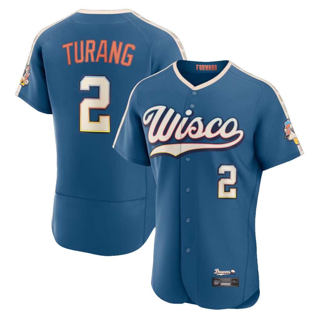 Ldoa M.Brewers #2 Brice Turang Player Blue 2026 City Connect Home Limited Elite Stitched Jerseys
