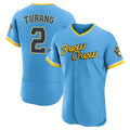 Ldoa M.Brewers #2 Brice Turang Player Light Blue City Connect Home Limited Elite Stitched Jerseys
