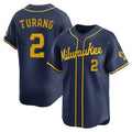 Ldoa M.Brewers #2 Brice Turang Player Navy Home Limited Stitched Jerseys