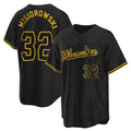 Ldoa M.Brewers #32 Jacob Misiorowski Player Black Snake Skin City Home Game Stitched Jerseys