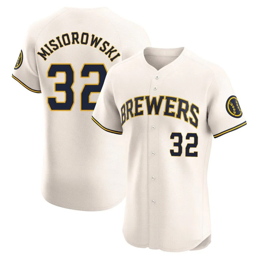 Ldoa M.Brewers #32 Jacob Misiorowski Player Cream Home Limited Elite Stitched Jerseys