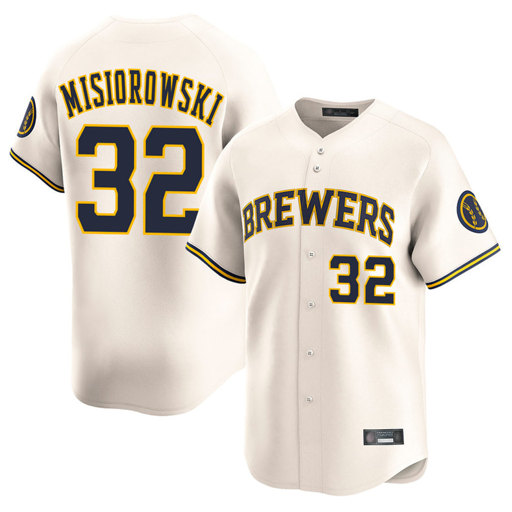 Ldoa M.Brewers #32 Jacob Misiorowski Player Cream Home Limited Game Stitched Jerseys