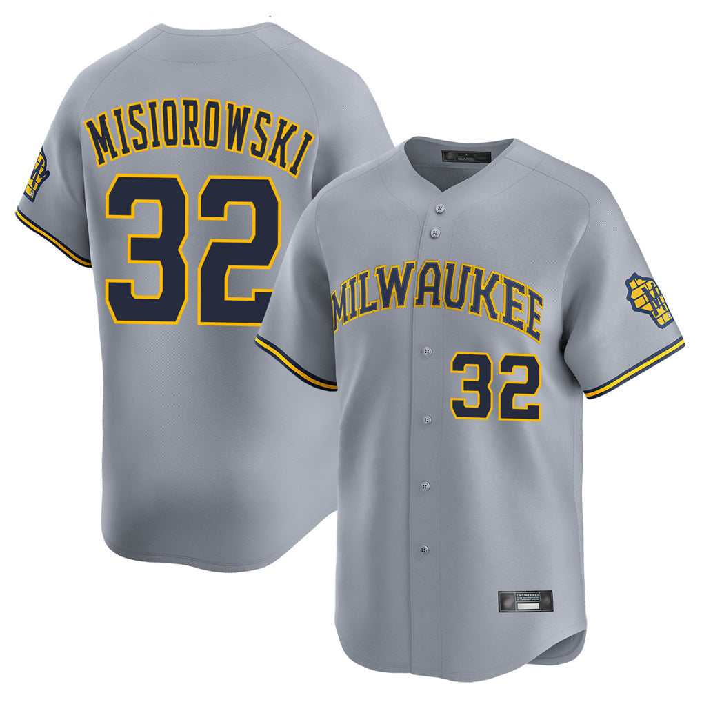 Ldoa M.Brewers #32 Jacob Misiorowski Player Gray Home Limited Stitched Jerseys