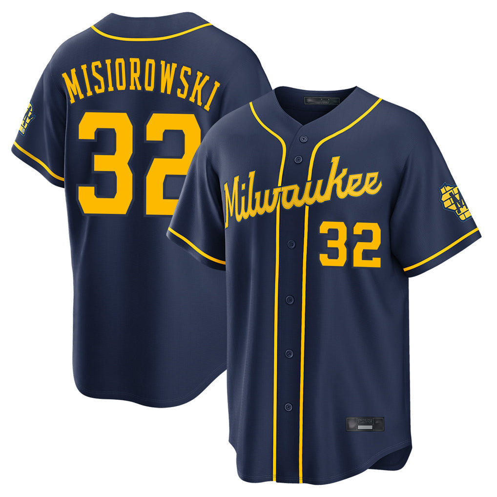 Ldoa M.Brewers #32 Jacob Misiorowski Player Navy Home Stadium Game Stitched Jerseys