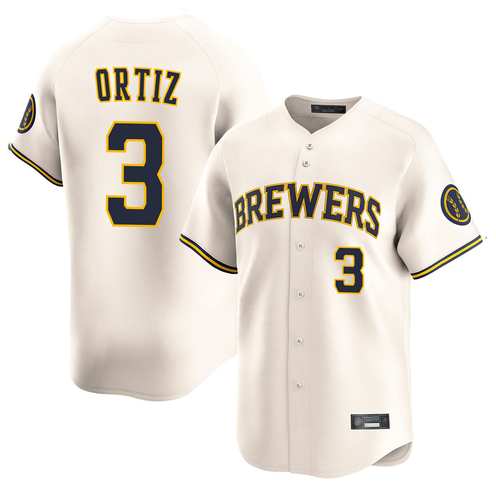 Ldoa M.Brewers #3 Joey Ortiz Player Cream Home Limited Game Stitched Jerseys