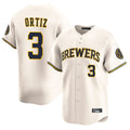 Ldoa M.Brewers #3 Joey Ortiz Player Cream Home Limited Game Stitched Jerseys